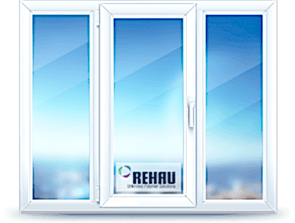 Двустворчатое окно Rehau